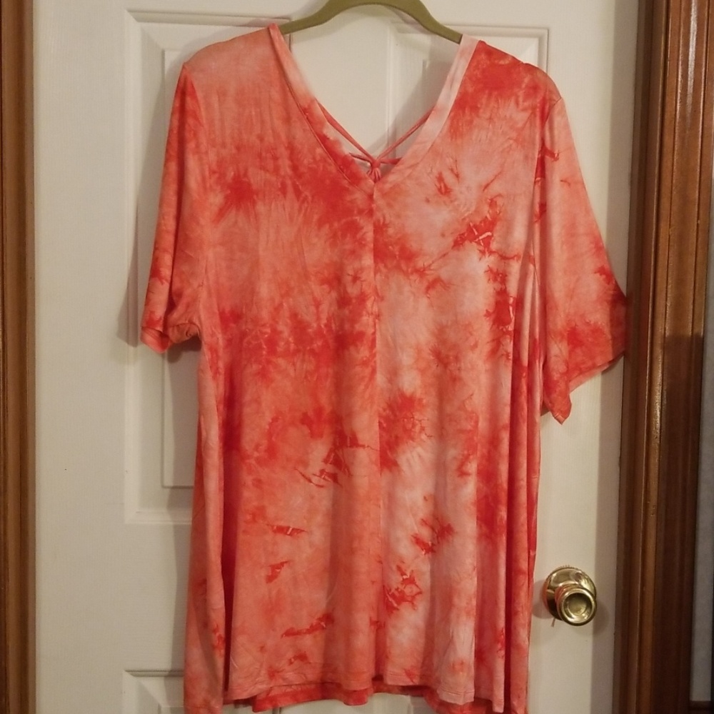 Lane Bryant orange tie dye SS tee. NWOT SZ18/20